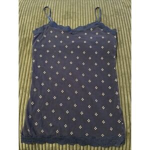 Aeropostale Lace Trim Tank Built-In Bra Small Blue Elena Gilbert Stretch Y2K